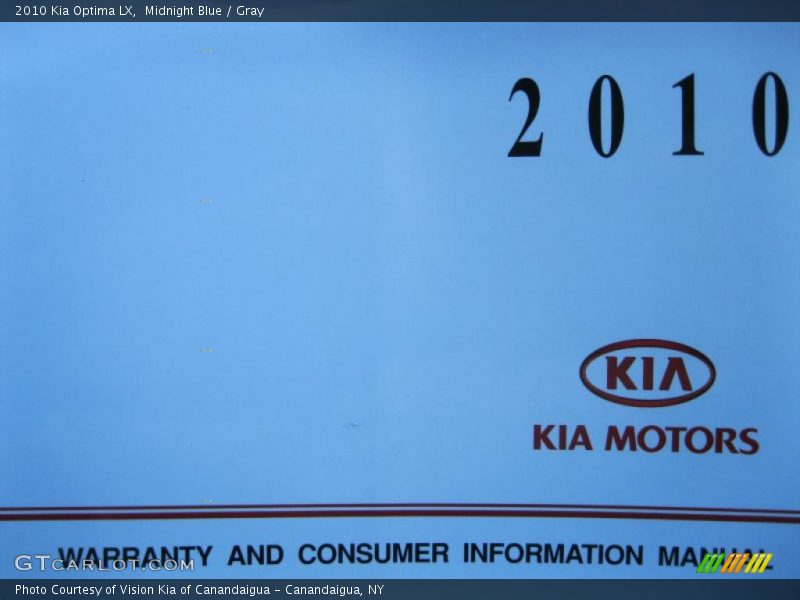 Midnight Blue / Gray 2010 Kia Optima LX