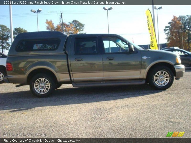 Estate Green Metallic / Castano Brown Leather 2001 Ford F150 King Ranch SuperCrew