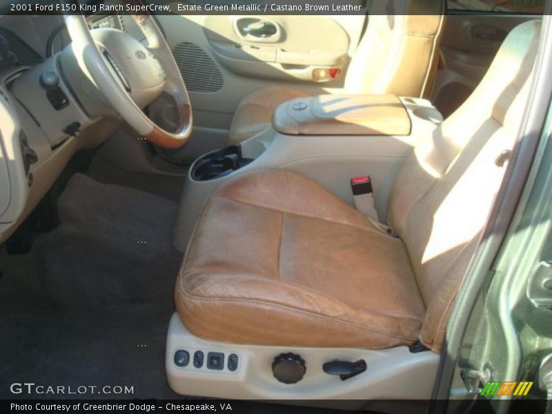 Estate Green Metallic / Castano Brown Leather 2001 Ford F150 King Ranch SuperCrew
