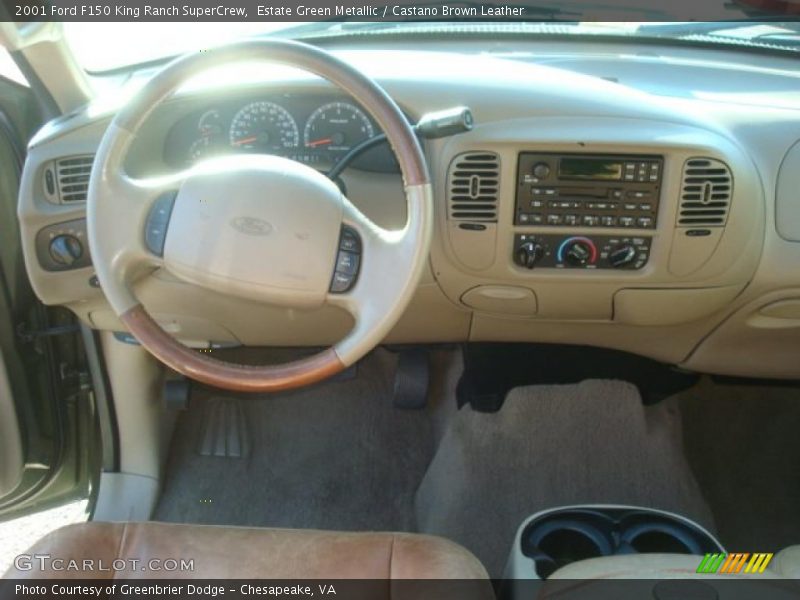 Estate Green Metallic / Castano Brown Leather 2001 Ford F150 King Ranch SuperCrew