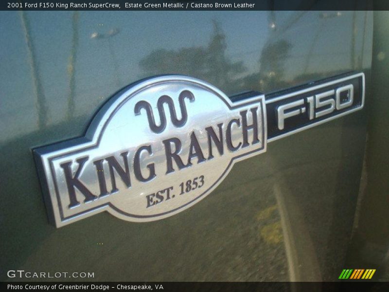 Estate Green Metallic / Castano Brown Leather 2001 Ford F150 King Ranch SuperCrew