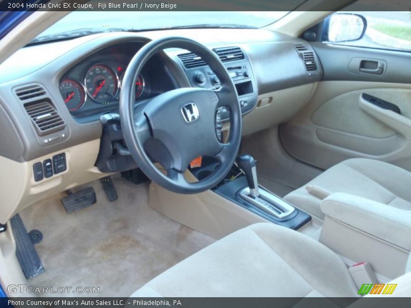 Fiji Blue Pearl / Ivory Beige 2004 Honda Civic EX Coupe