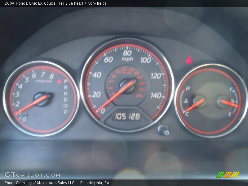 Fiji Blue Pearl / Ivory Beige 2004 Honda Civic EX Coupe