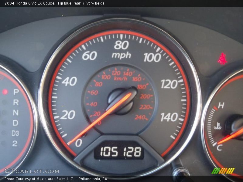 Fiji Blue Pearl / Ivory Beige 2004 Honda Civic EX Coupe
