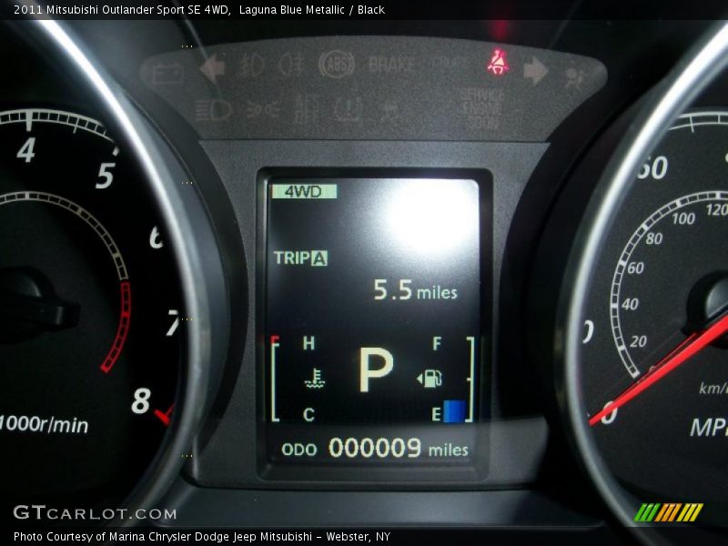 Laguna Blue Metallic / Black 2011 Mitsubishi Outlander Sport SE 4WD