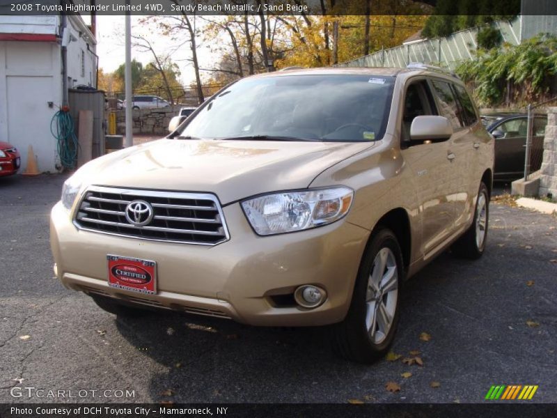 Sandy Beach Metallic / Sand Beige 2008 Toyota Highlander Limited 4WD