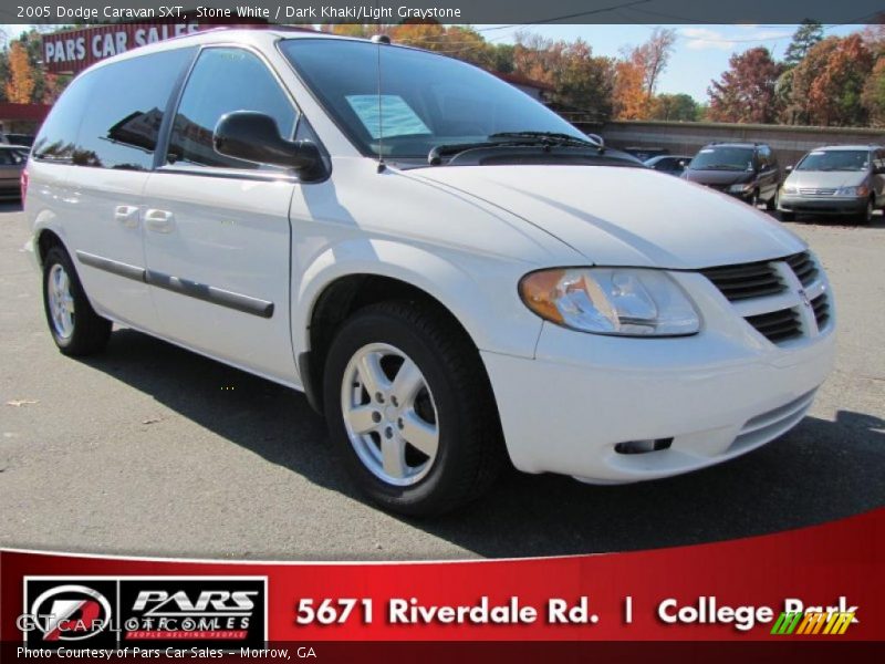 Stone White / Dark Khaki/Light Graystone 2005 Dodge Caravan SXT