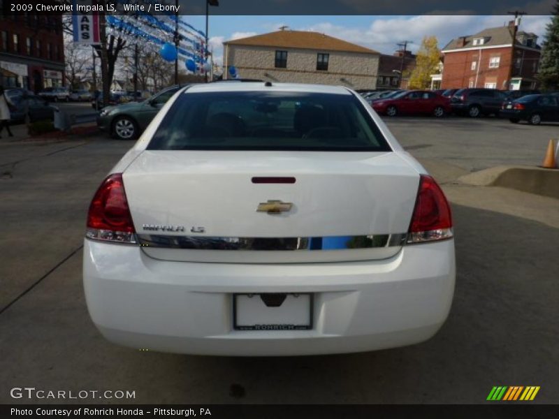 White / Ebony 2009 Chevrolet Impala LS