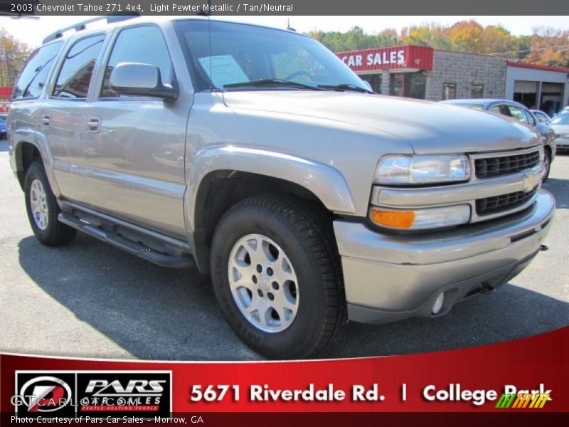 Light Pewter Metallic / Tan/Neutral 2003 Chevrolet Tahoe Z71 4x4