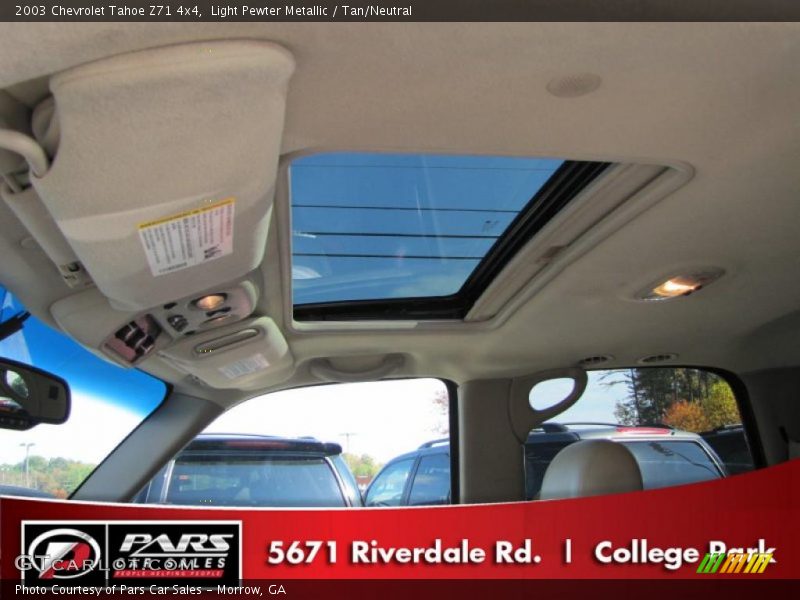 Light Pewter Metallic / Tan/Neutral 2003 Chevrolet Tahoe Z71 4x4