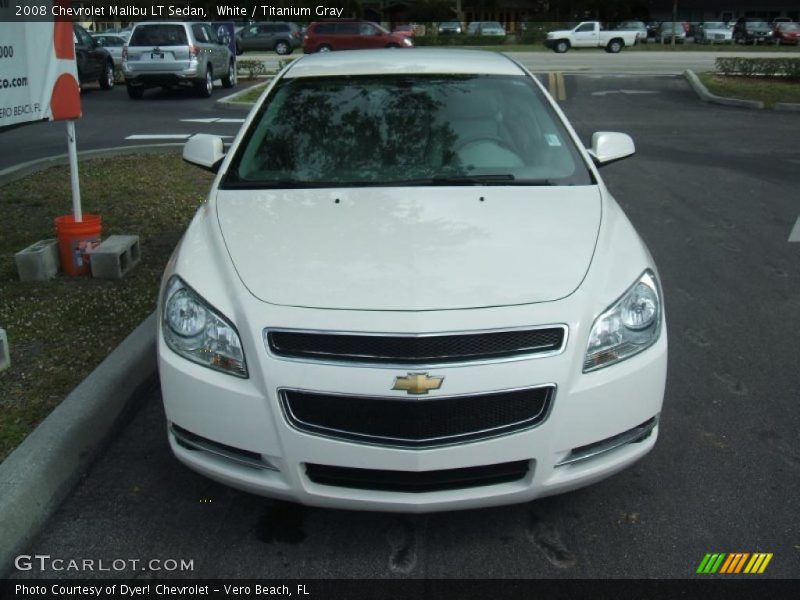 White / Titanium Gray 2008 Chevrolet Malibu LT Sedan