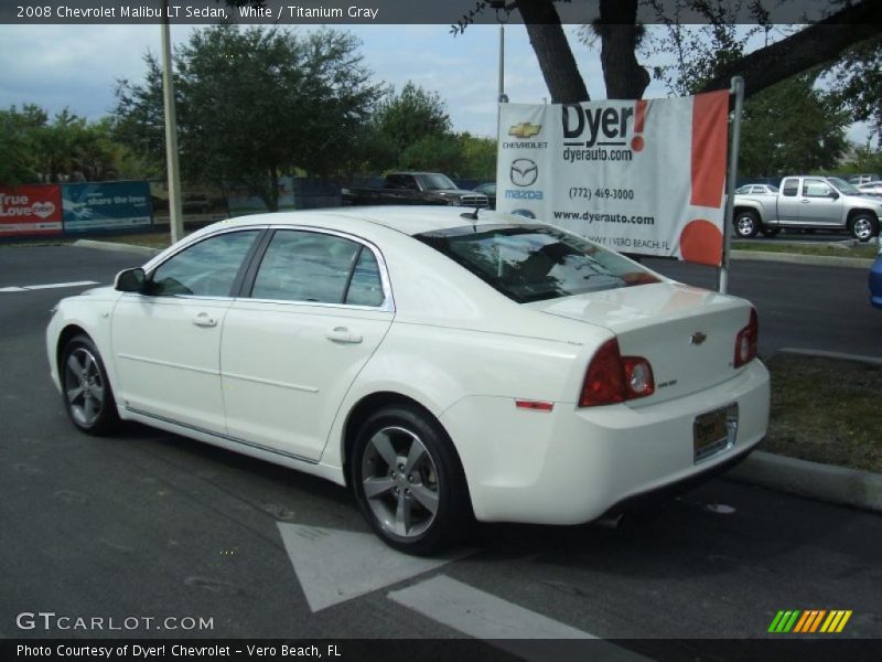White / Titanium Gray 2008 Chevrolet Malibu LT Sedan