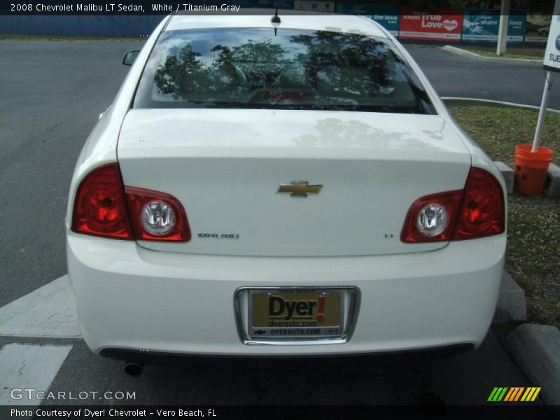 White / Titanium Gray 2008 Chevrolet Malibu LT Sedan