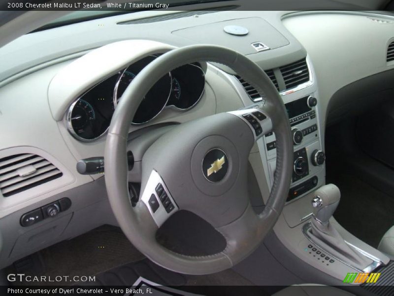 White / Titanium Gray 2008 Chevrolet Malibu LT Sedan