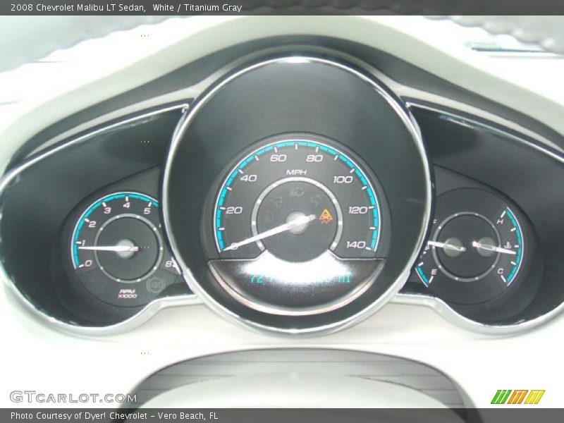 White / Titanium Gray 2008 Chevrolet Malibu LT Sedan
