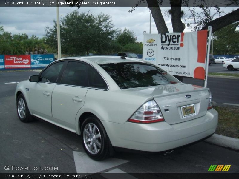 Light Sage Metallic / Medium Light Stone 2008 Ford Taurus SEL