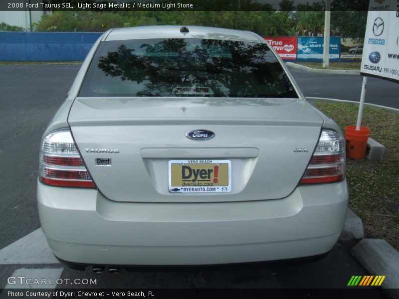 Light Sage Metallic / Medium Light Stone 2008 Ford Taurus SEL