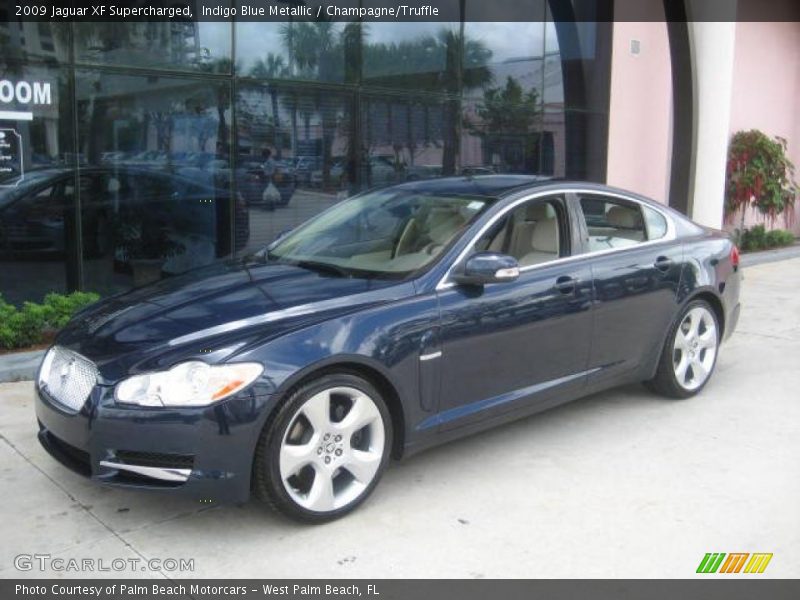 Indigo Blue Metallic / Champagne/Truffle 2009 Jaguar XF Supercharged