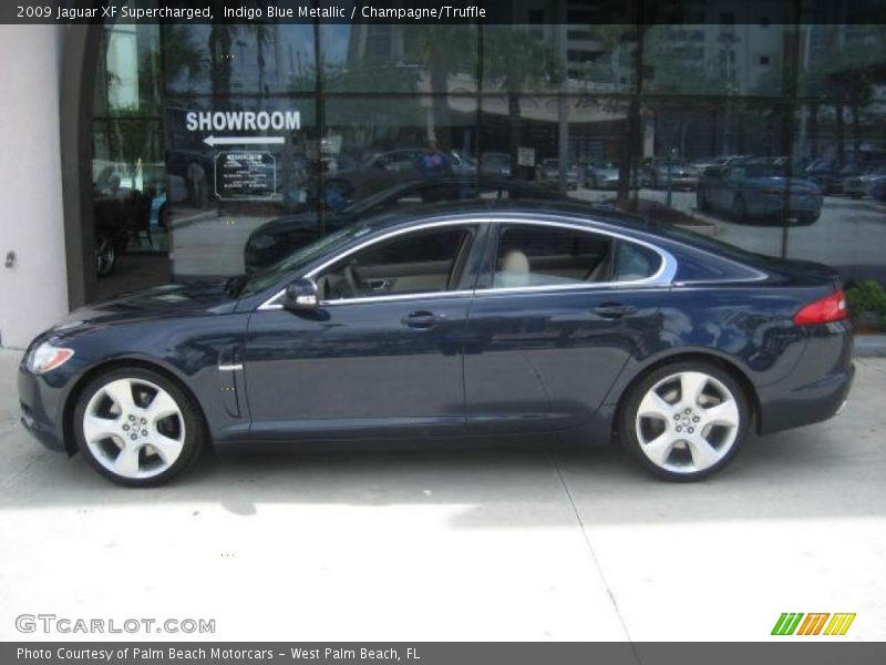 Indigo Blue Metallic / Champagne/Truffle 2009 Jaguar XF Supercharged