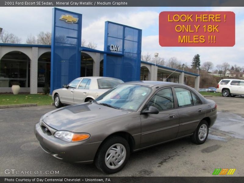 Mineral Gray Metallic / Medium Graphite 2001 Ford Escort SE Sedan