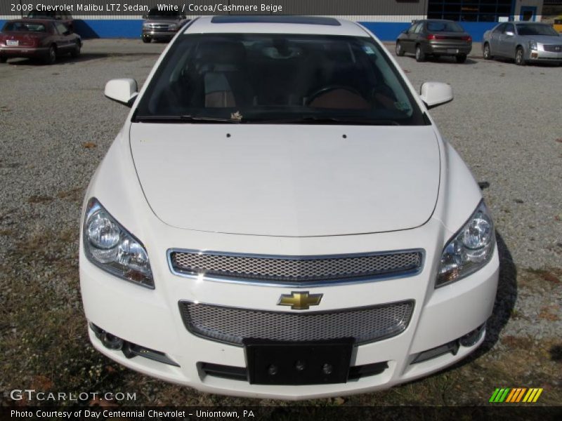 White / Cocoa/Cashmere Beige 2008 Chevrolet Malibu LTZ Sedan