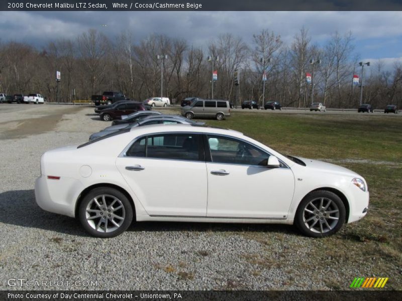 White / Cocoa/Cashmere Beige 2008 Chevrolet Malibu LTZ Sedan