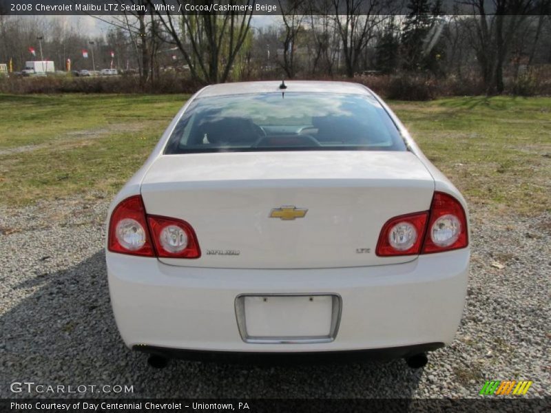 White / Cocoa/Cashmere Beige 2008 Chevrolet Malibu LTZ Sedan