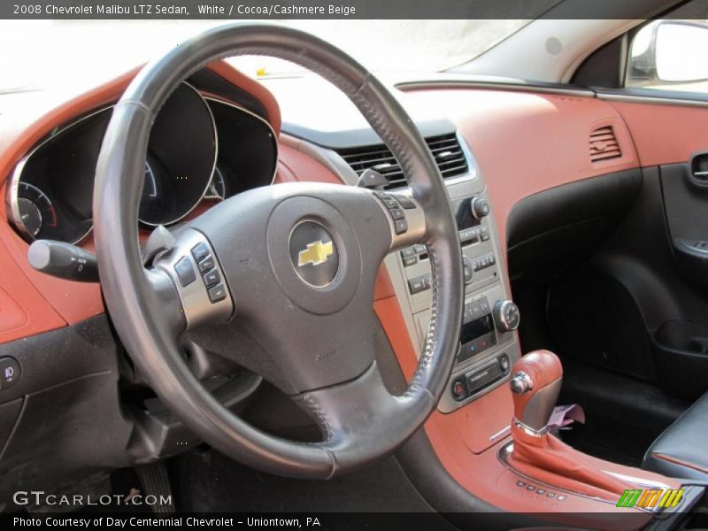 White / Cocoa/Cashmere Beige 2008 Chevrolet Malibu LTZ Sedan