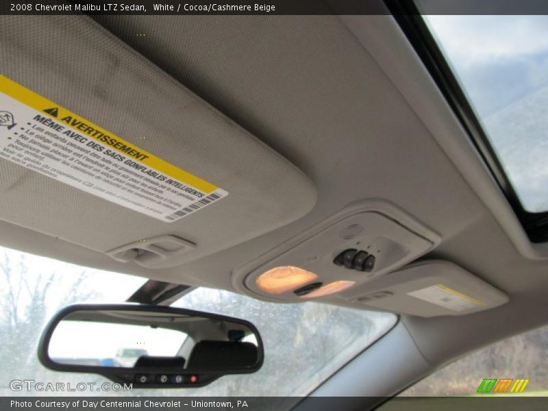 White / Cocoa/Cashmere Beige 2008 Chevrolet Malibu LTZ Sedan