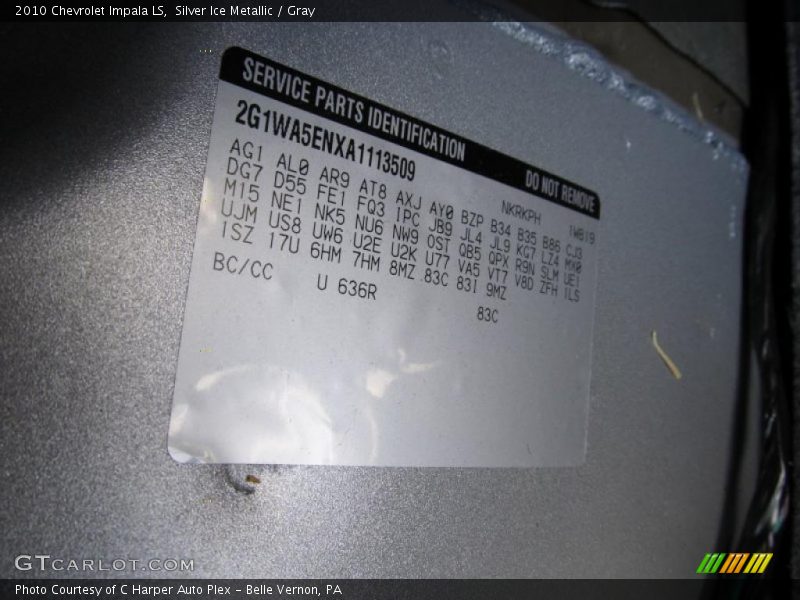 Silver Ice Metallic / Gray 2010 Chevrolet Impala LS