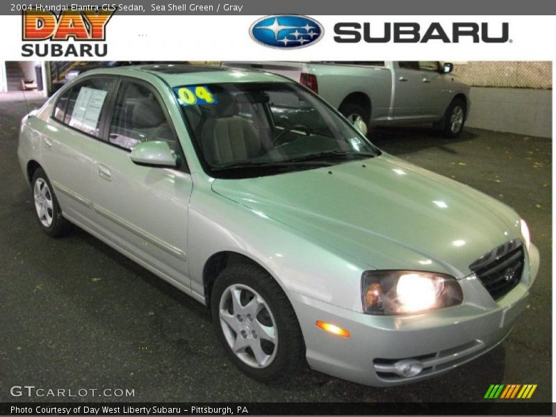Sea Shell Green / Gray 2004 Hyundai Elantra GLS Sedan