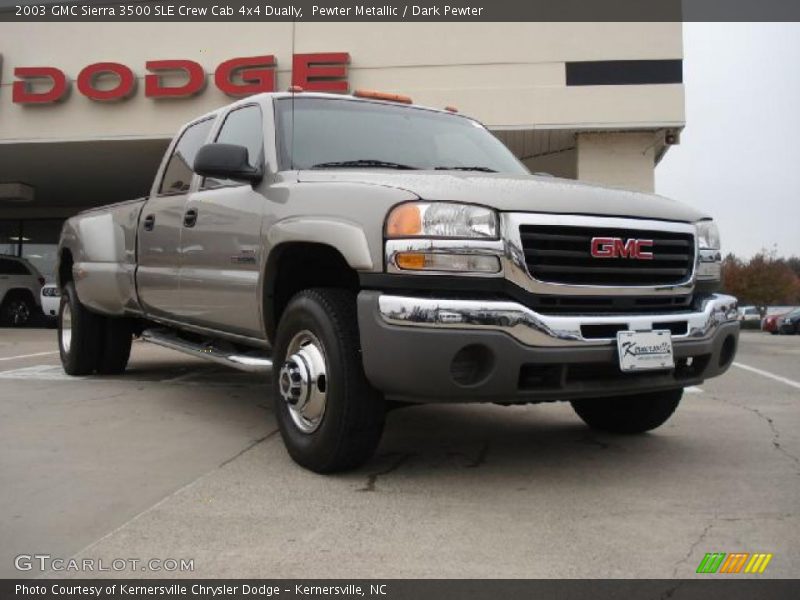 Pewter Metallic / Dark Pewter 2003 GMC Sierra 3500 SLE Crew Cab 4x4 Dually