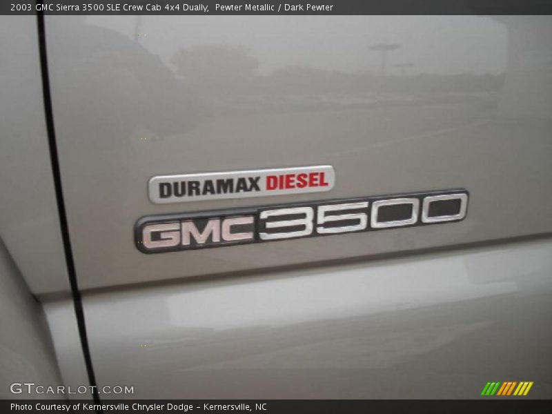 Pewter Metallic / Dark Pewter 2003 GMC Sierra 3500 SLE Crew Cab 4x4 Dually