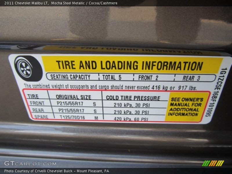 Mocha Steel Metallic / Cocoa/Cashmere 2011 Chevrolet Malibu LT