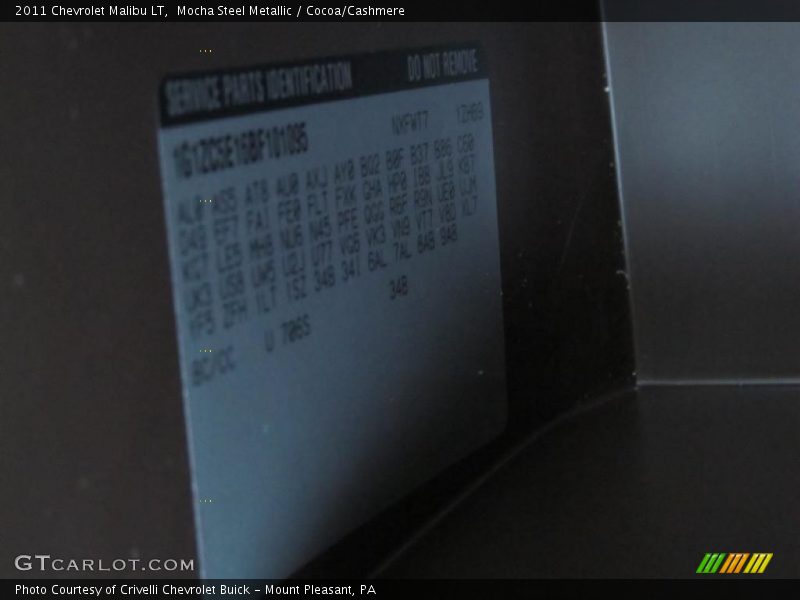 Mocha Steel Metallic / Cocoa/Cashmere 2011 Chevrolet Malibu LT
