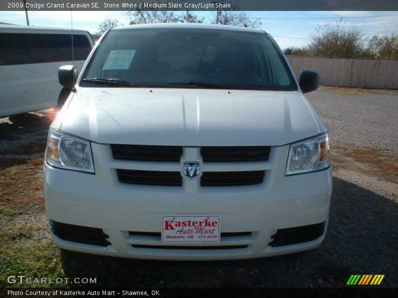 Stone White / Medium Slate Gray/Light Shale 2009 Dodge Grand Caravan SE