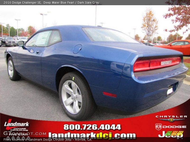 Deep Water Blue Pearl / Dark Slate Gray 2010 Dodge Challenger SE