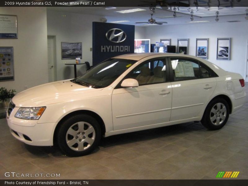 Powder White Pearl / Camel 2009 Hyundai Sonata GLS