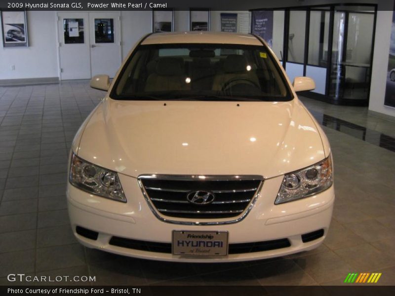 Powder White Pearl / Camel 2009 Hyundai Sonata GLS
