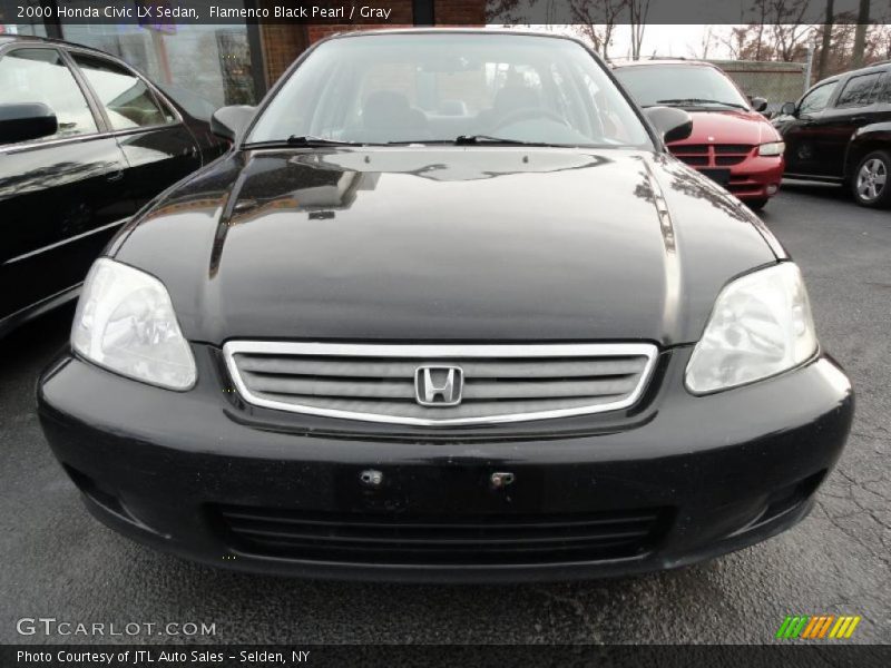 Flamenco Black Pearl / Gray 2000 Honda Civic LX Sedan