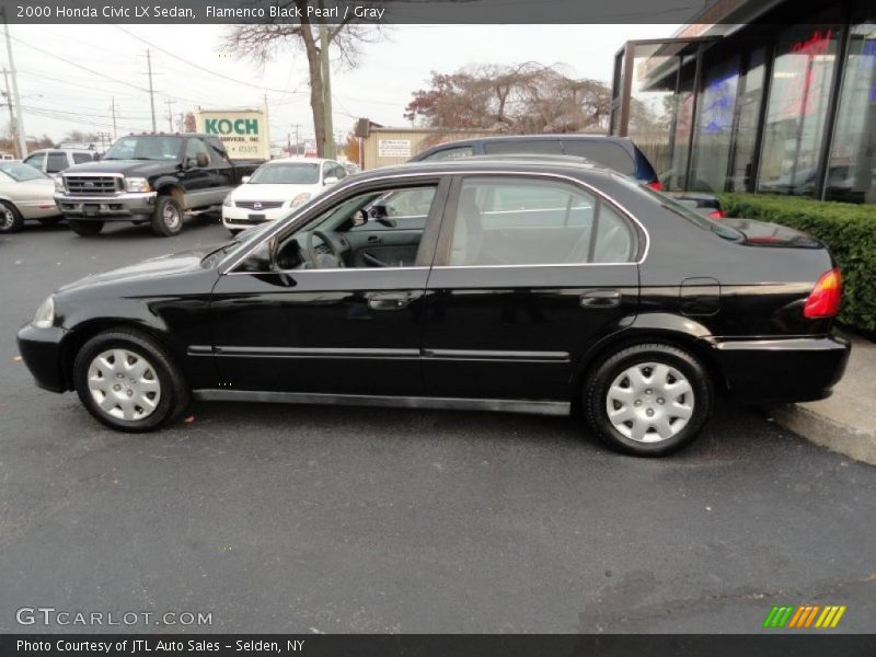 Flamenco Black Pearl / Gray 2000 Honda Civic LX Sedan