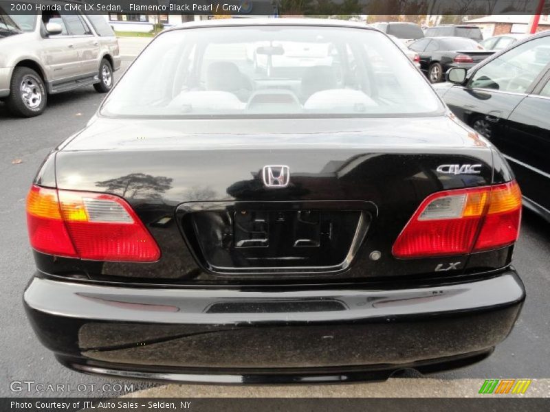 Flamenco Black Pearl / Gray 2000 Honda Civic LX Sedan