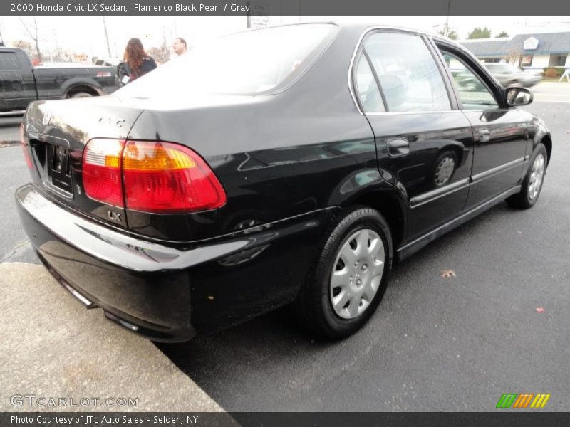 Flamenco Black Pearl / Gray 2000 Honda Civic LX Sedan