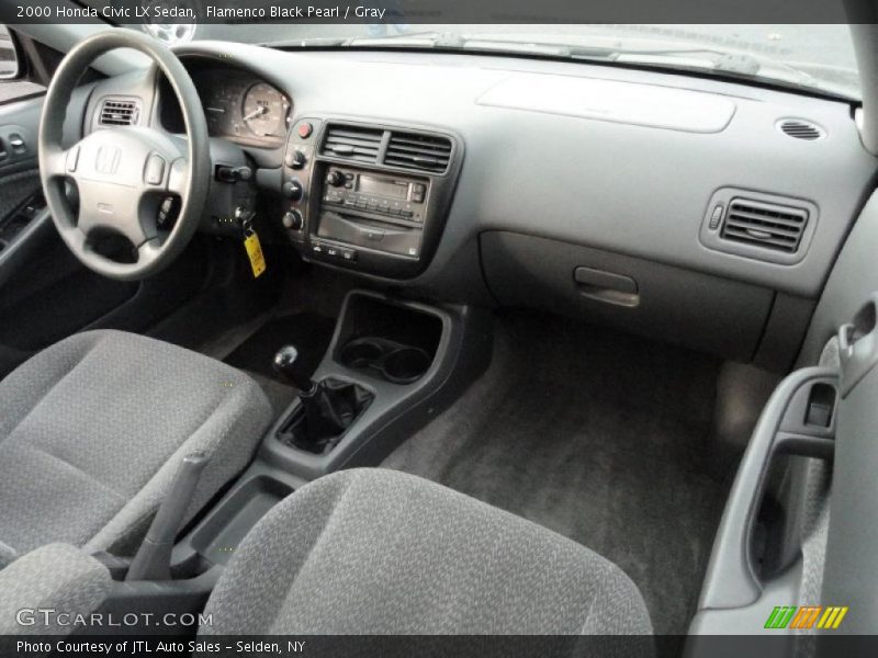 Flamenco Black Pearl / Gray 2000 Honda Civic LX Sedan