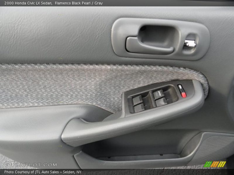 Flamenco Black Pearl / Gray 2000 Honda Civic LX Sedan