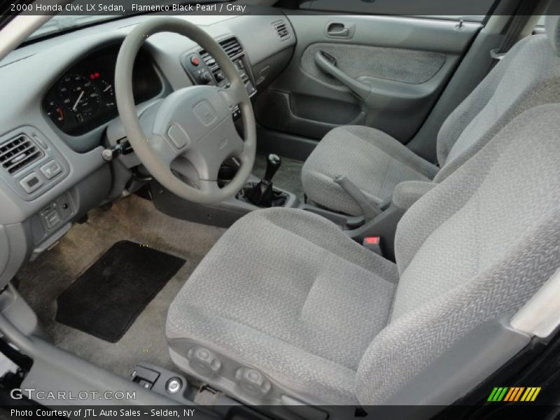 Flamenco Black Pearl / Gray 2000 Honda Civic LX Sedan