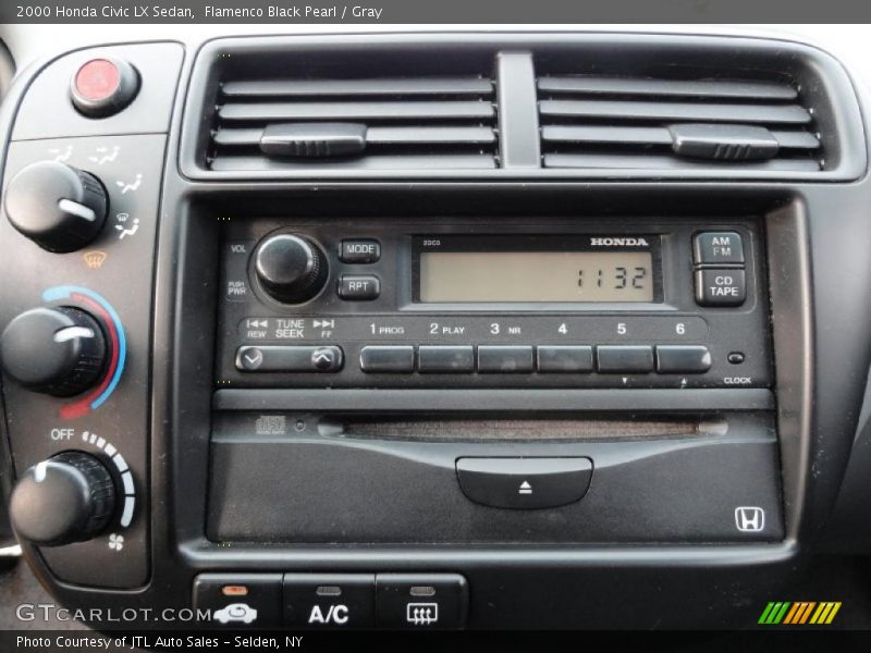 Flamenco Black Pearl / Gray 2000 Honda Civic LX Sedan