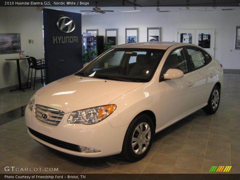 Nordic White / Beige 2010 Hyundai Elantra GLS