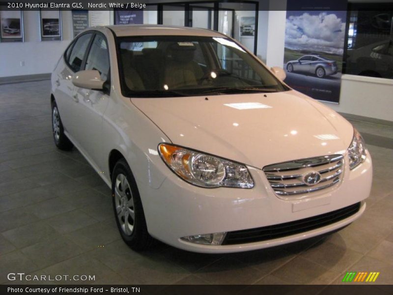 Nordic White / Beige 2010 Hyundai Elantra GLS