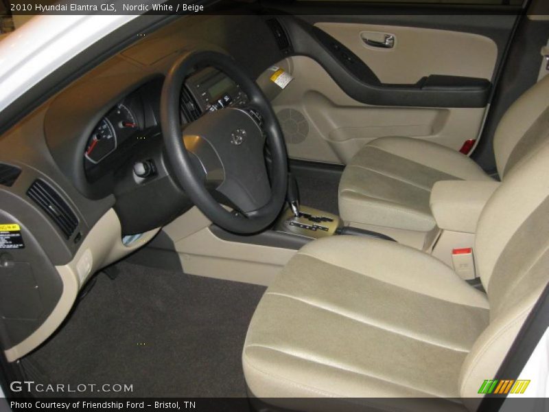 Nordic White / Beige 2010 Hyundai Elantra GLS